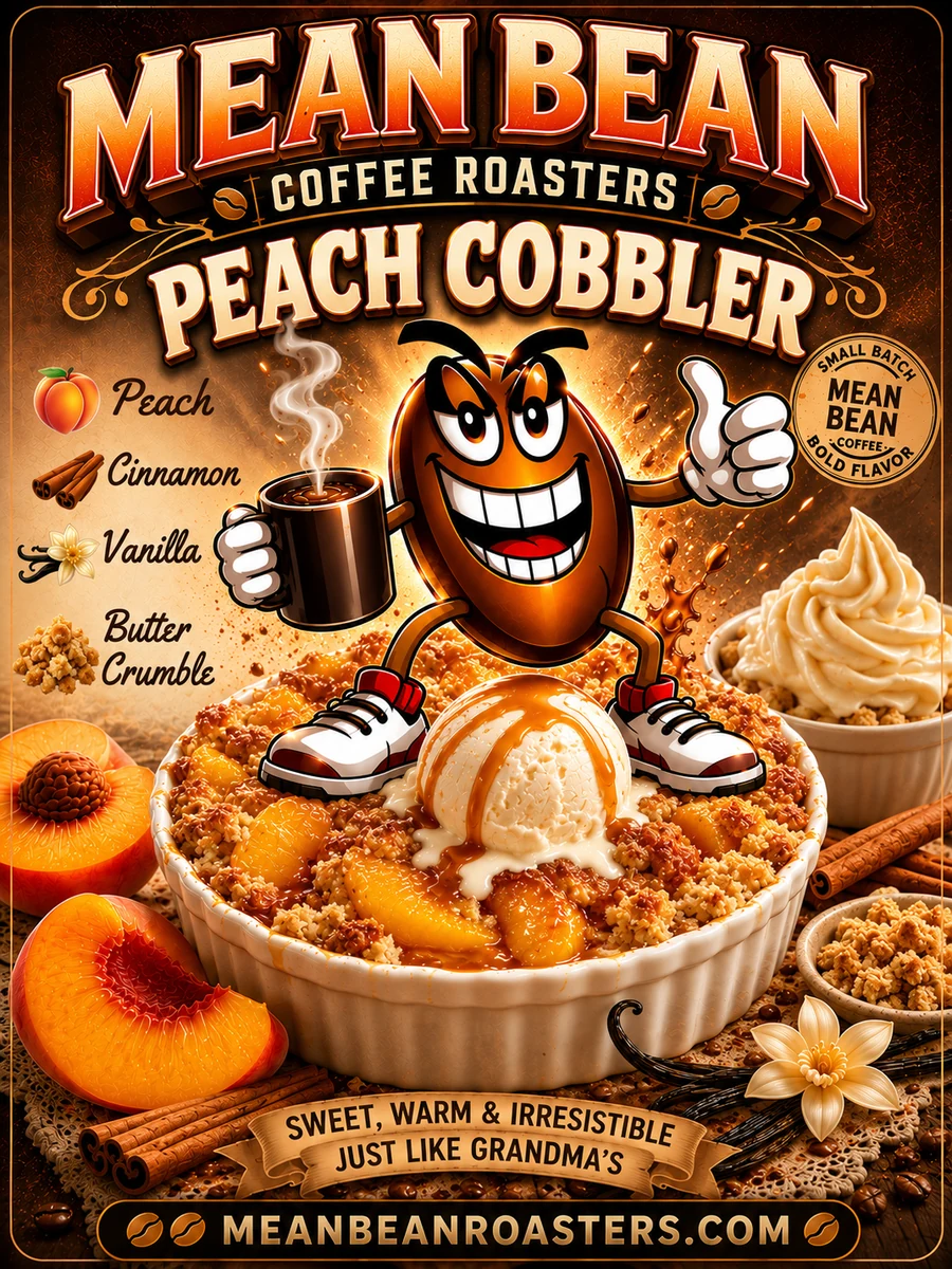 Peach Cobbler - Mean Bean Flavored Coffee from Mean Bean Coffee Roasters