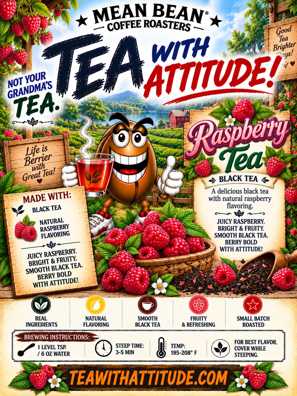 Raspberry Tea - Tea and Herbs from Mean Bean Coffee Roasters