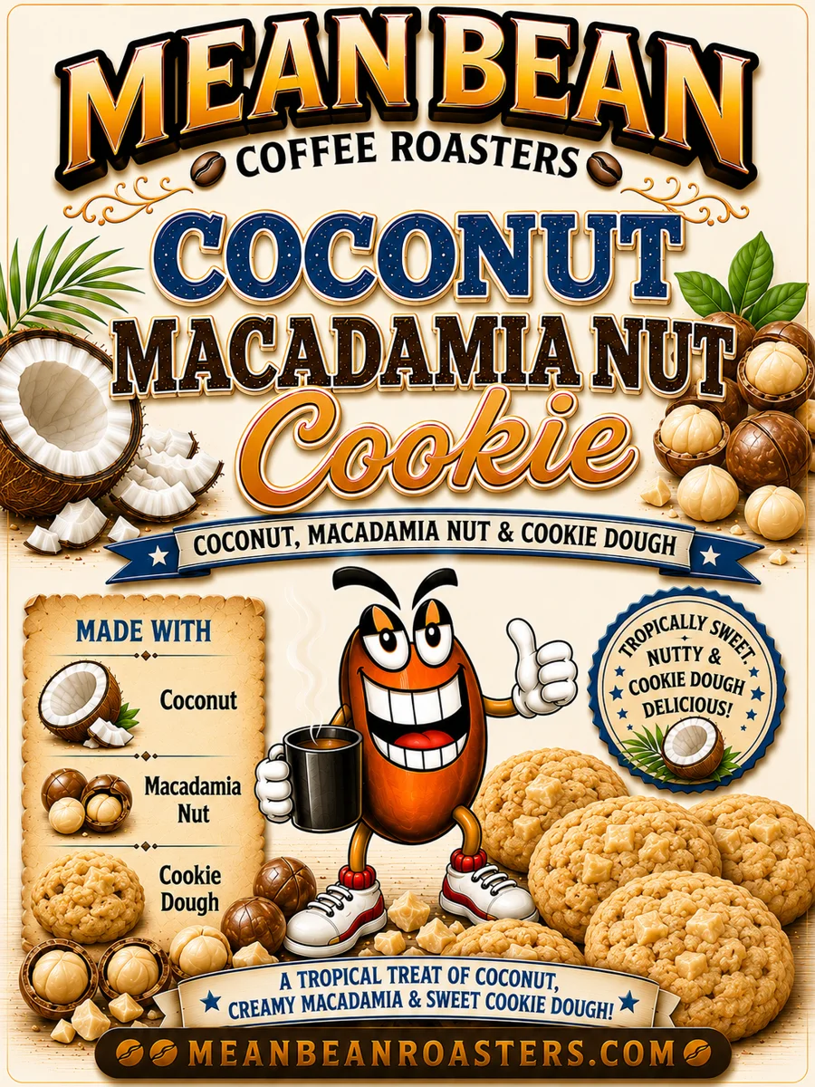 Coconut Macadamia Nut Cookie - Mean Bean Flavored Coffee from Mean Bean Coffee Roasters