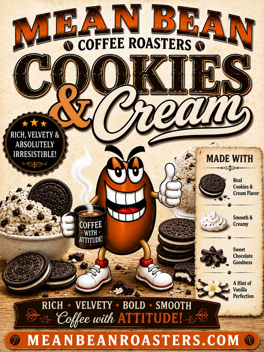 Cookies & Cream - Mean Bean Flavored Coffee from Mean Bean Coffee Roasters