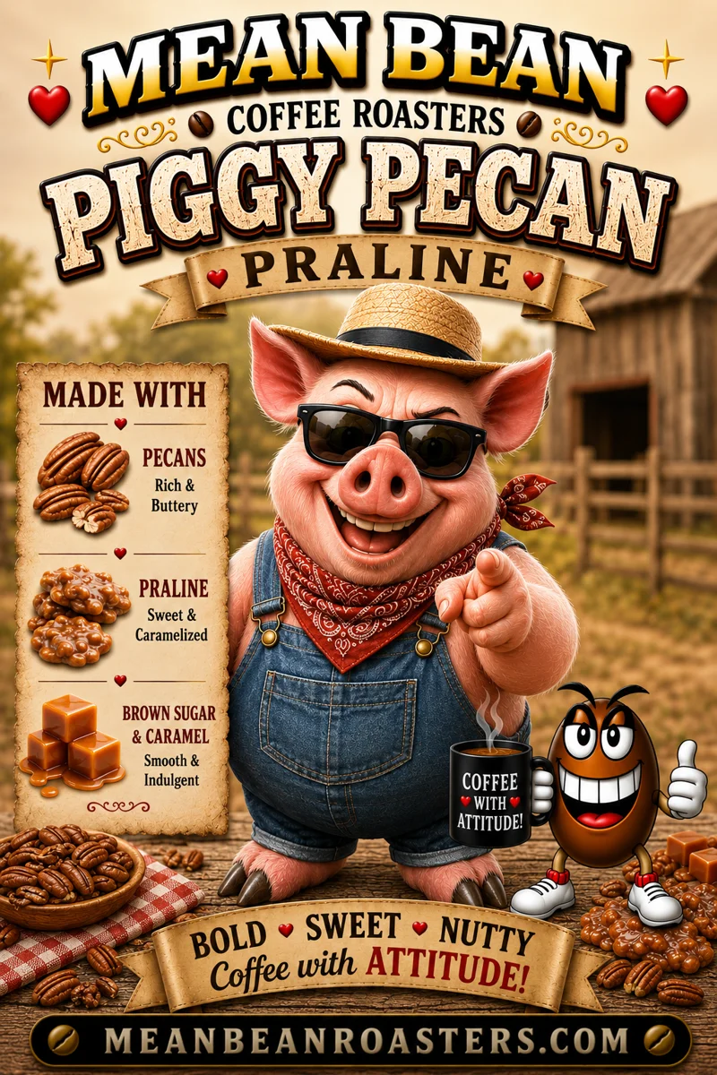 Piggy Pecan Praline - Mean Bean Flavored Coffee from Mean Bean Coffee Roasters