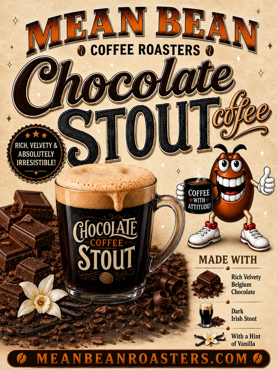Chocolate Stout - Mean Bean Flavored Coffee from Mean Bean Coffee Roasters