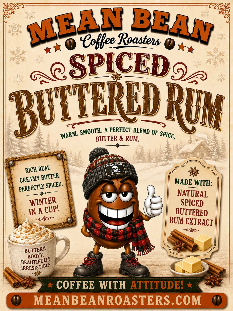 Spiced Buttered Rum - Mean Bean Flavored Coffee from Mean Bean Coffee Roasters