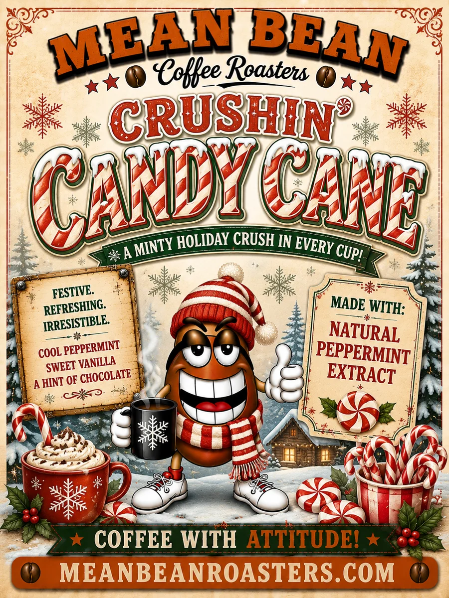 Crushin' Candy Cane - Mean Bean Flavored Coffee from Mean Bean Coffee Roasters