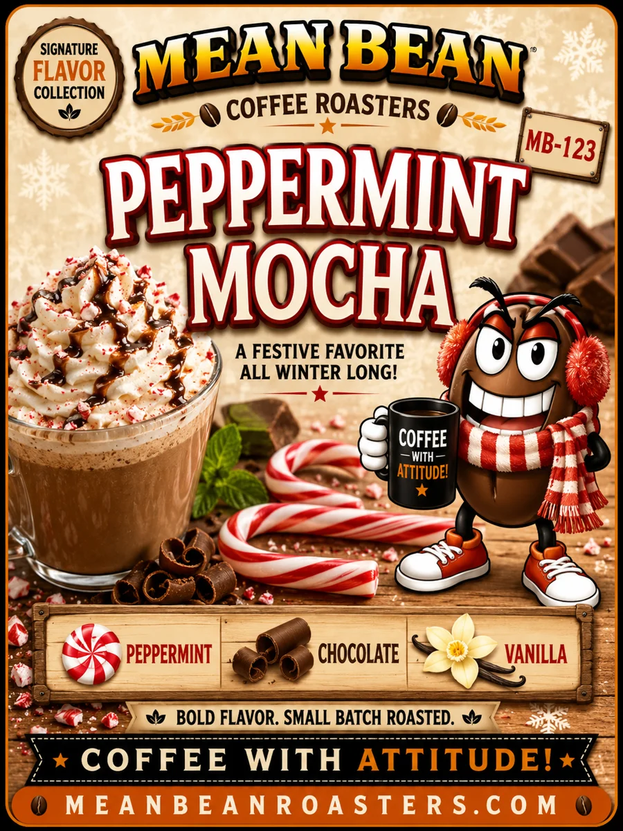 Peppermint Mocha - Mean Bean Flavored Coffee from Mean Bean Coffee Roasters